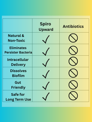 Spiro Upward vs Antibiotics comparison chart